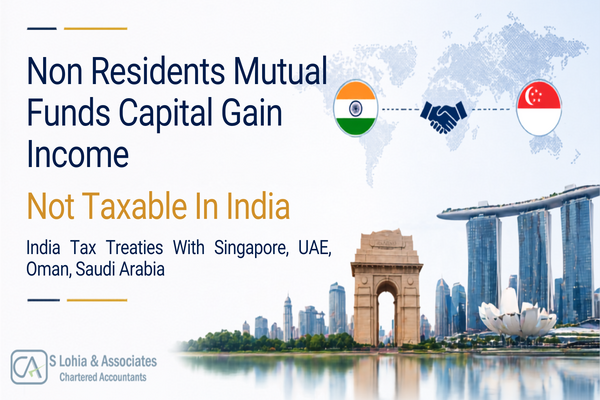 India and Singapore flags with financial theme showing mutual fund capital gains tax exemption under DTAA agreement