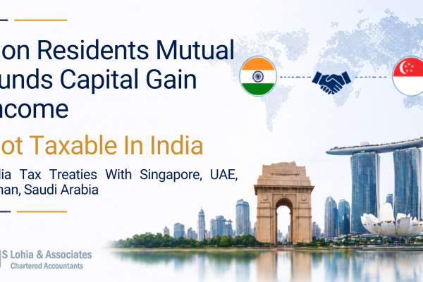 India and Singapore flags with financial theme showing mutual fund capital gains tax exemption under DTAA agreement